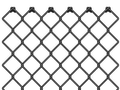A piece of chain link fence meshes.